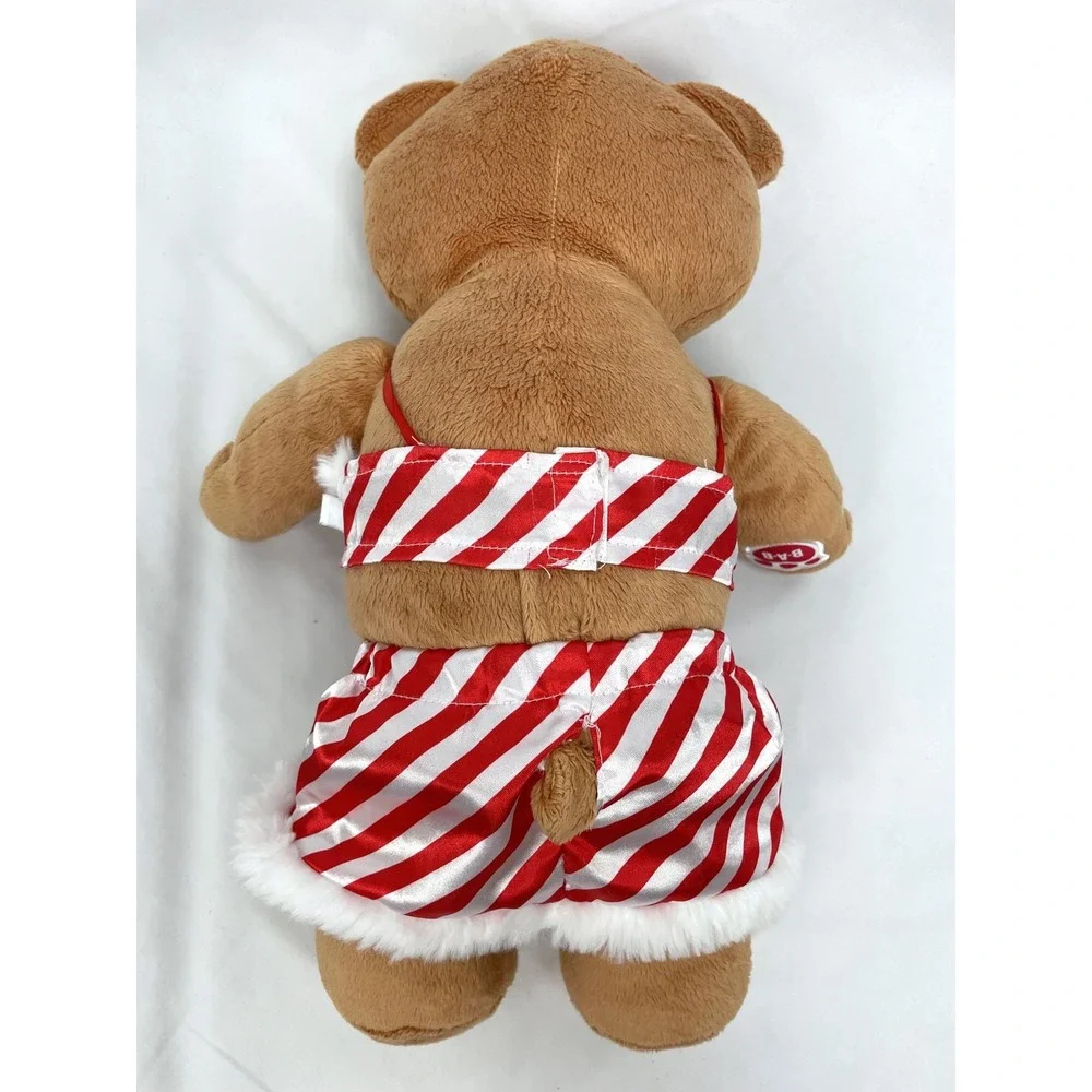 Build a Bear BAB Christmas Gingerbread Girl Plush Red Bow Clothes Hearts